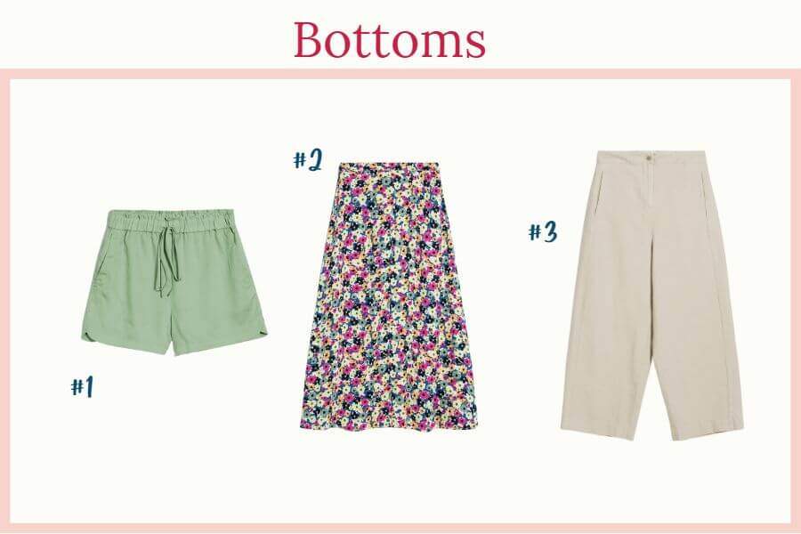Summer capsule wardrobe bottoms