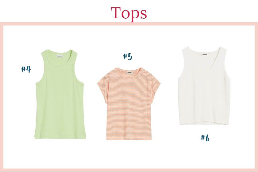 Summer capsule wardrobe tops