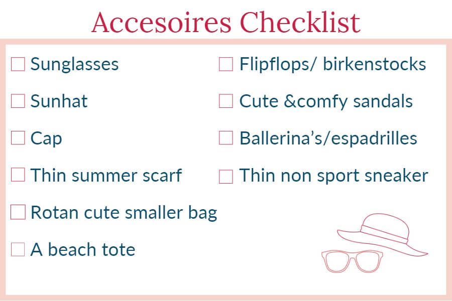 Summer capsule wardrobe accessories
